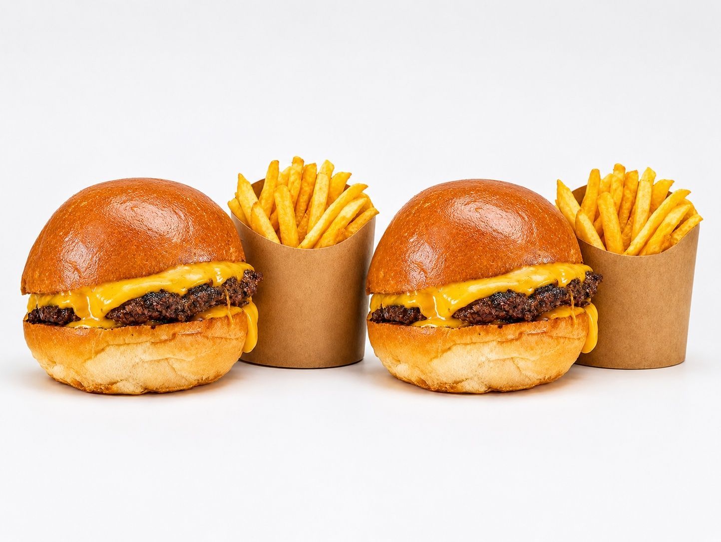 Cheese burguer x 2 + papas