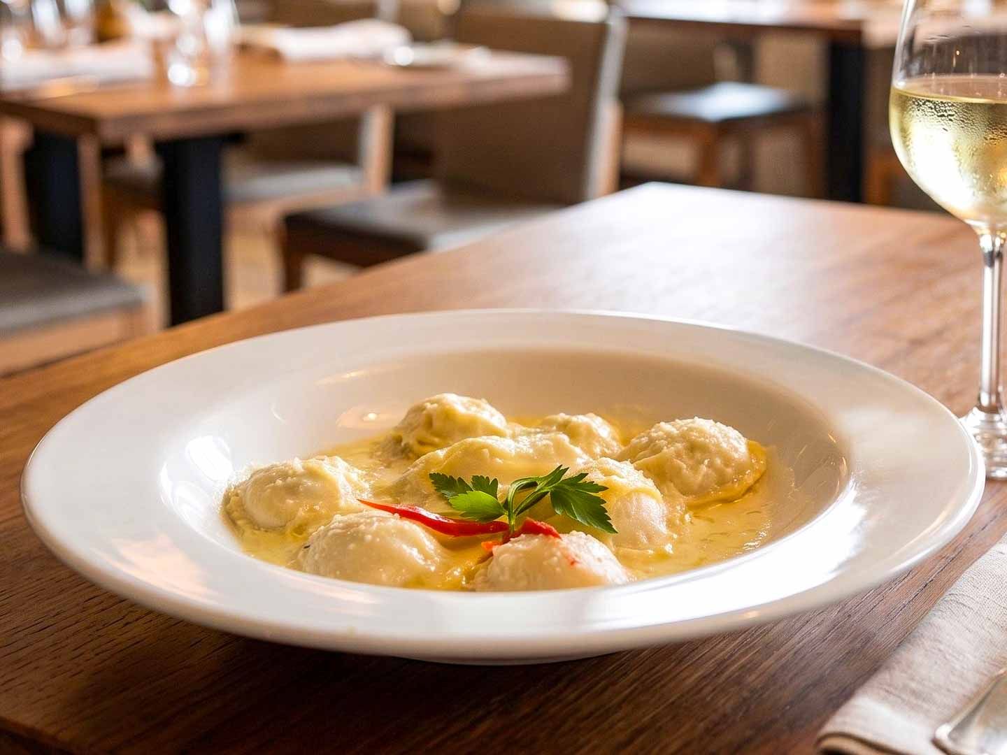 Sorrentinos de verdura y salsa
