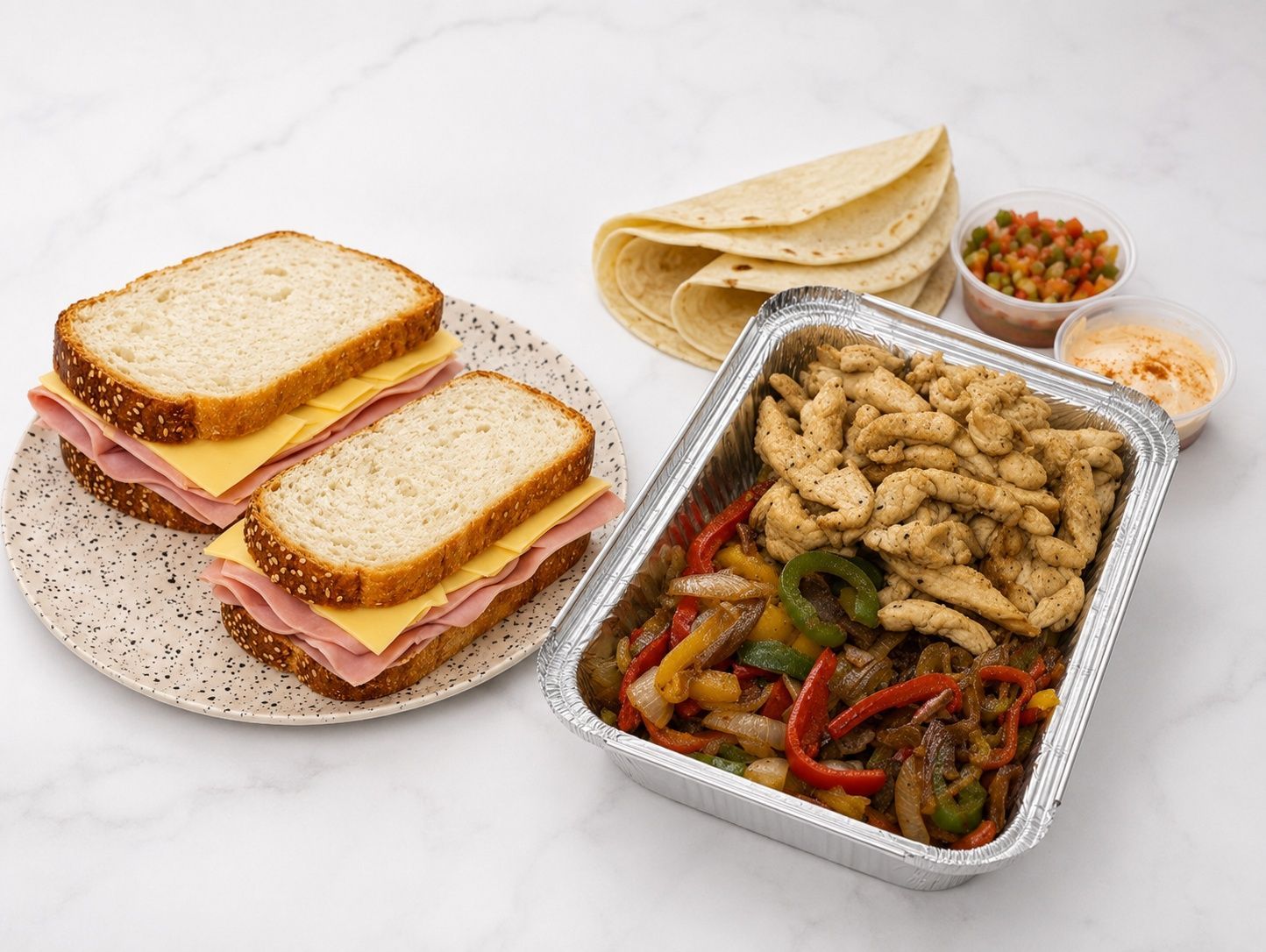 2 sándwich + 3 tacos a elección