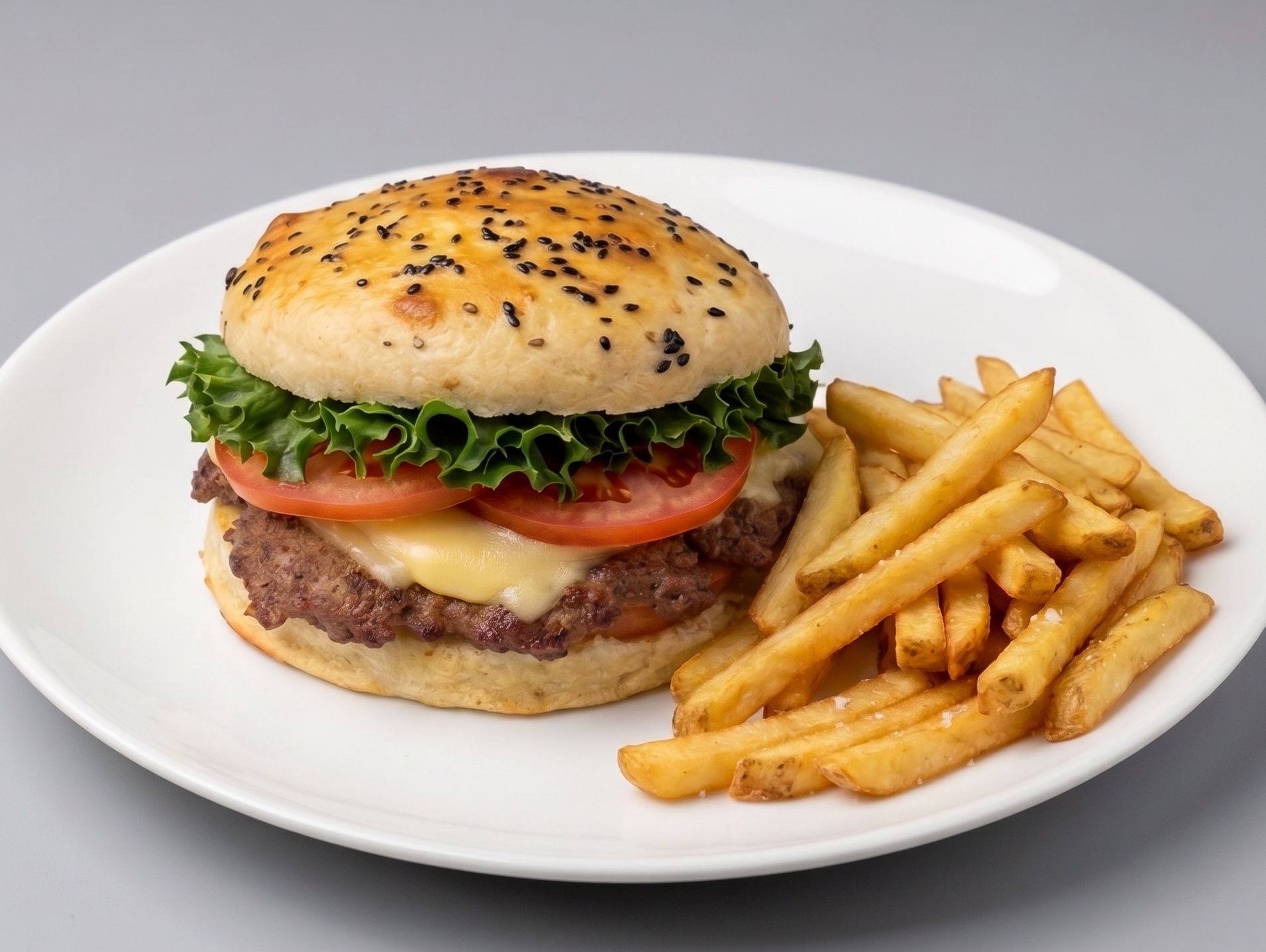 Hamburguesa especial + fritas