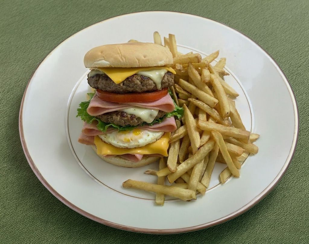 Hamburguesa doble + papas