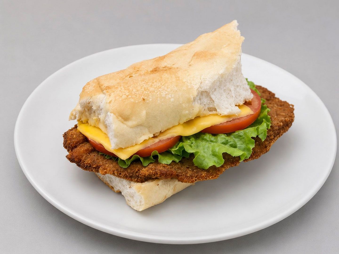 Sándwich de milanesa simple.