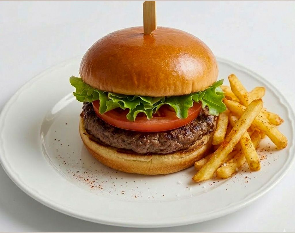 Hamburguesa simple + papas