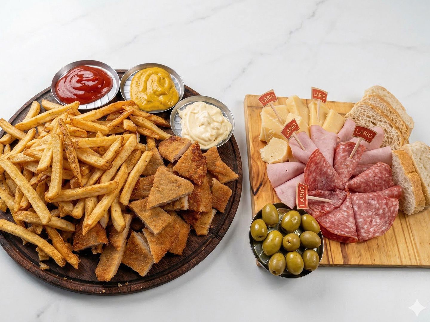 Picada de milanesa completa.