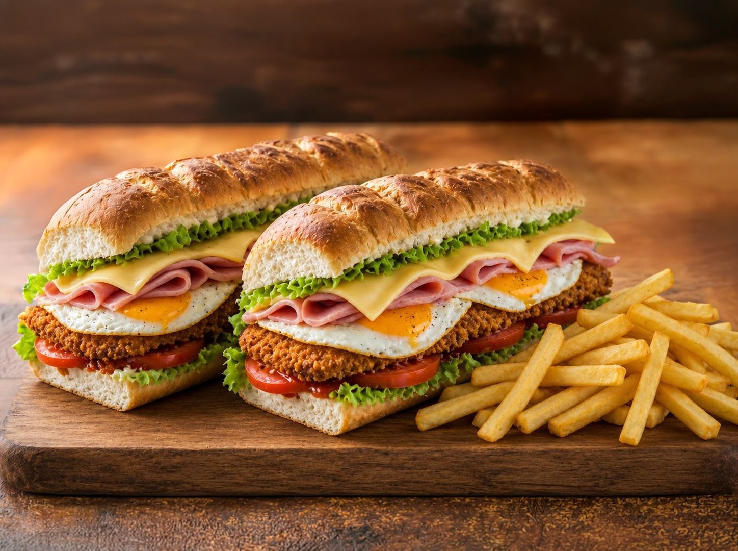 2x sándwich de milanesa completo+papas