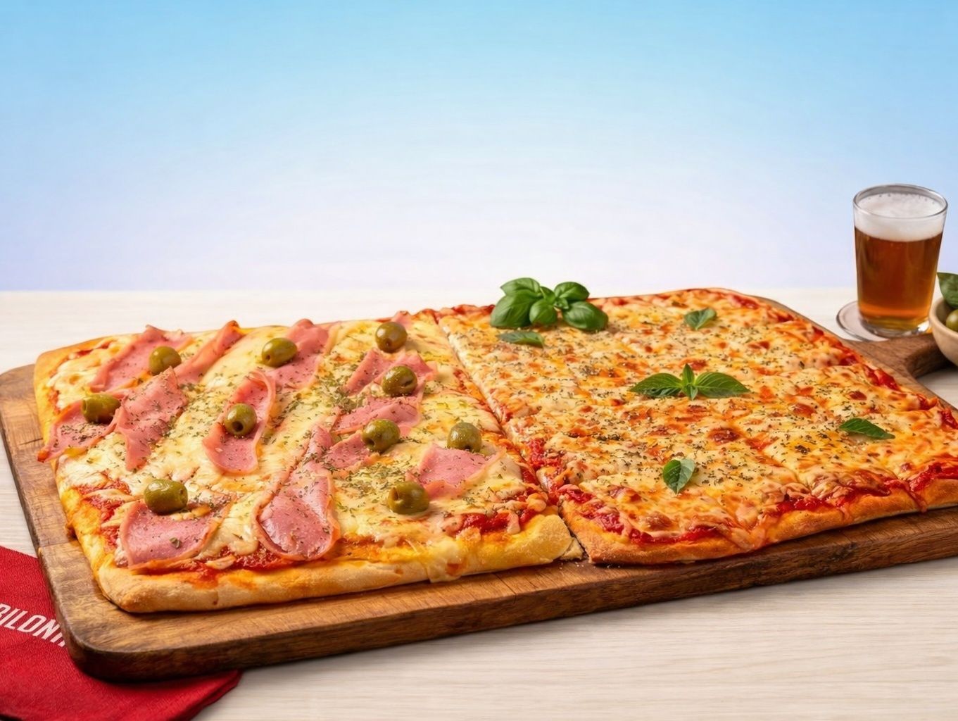1 pizza italiana+ 1 pizza argentina