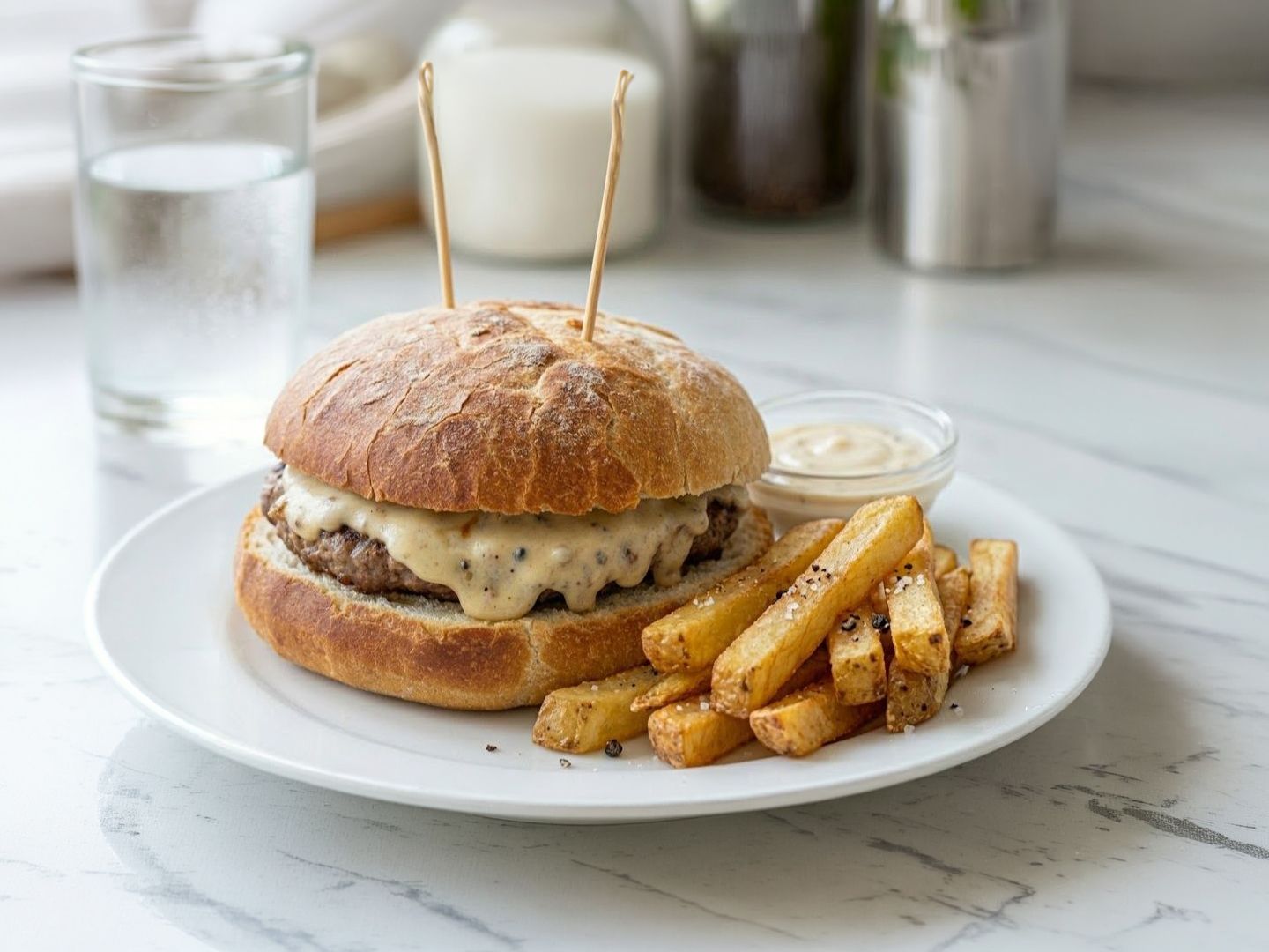 Hamburguesa simple+ papas