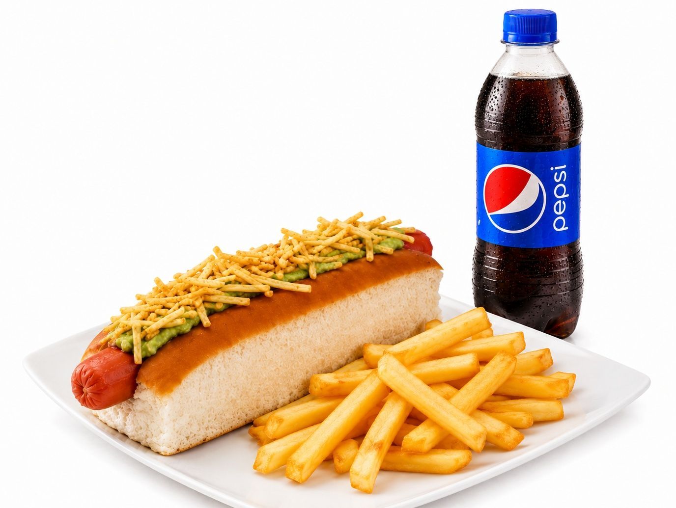 Combo-súper pancho + papas.