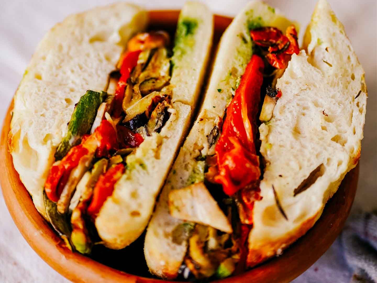 Focaccia de vegetales grillados 100% m. madre