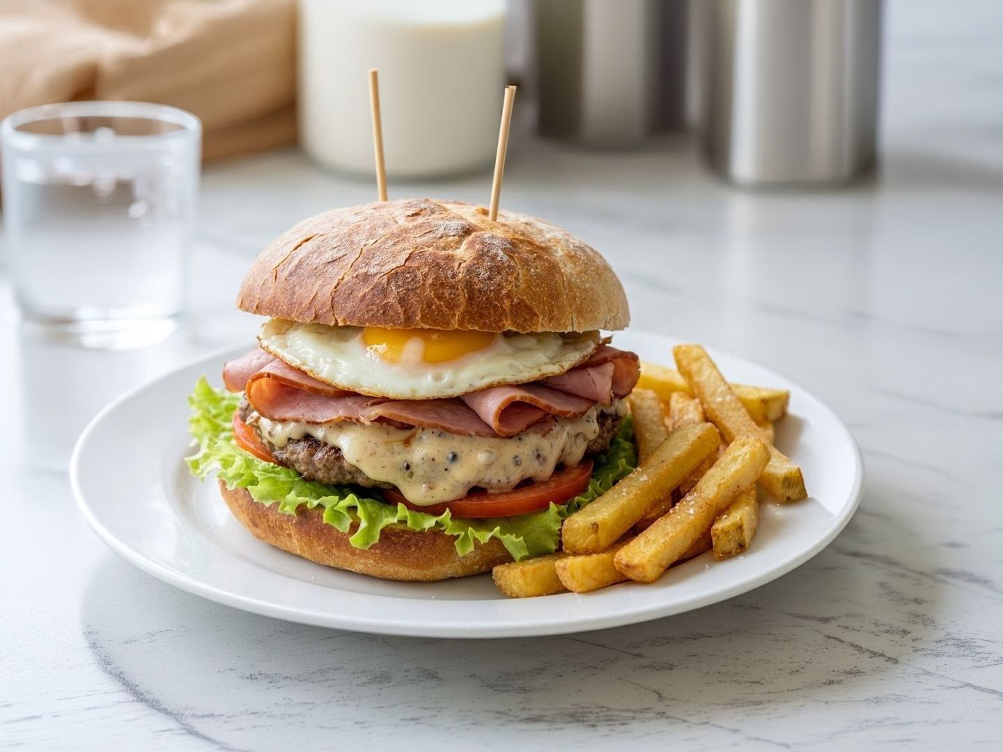 Hamburguesa completa+ papas