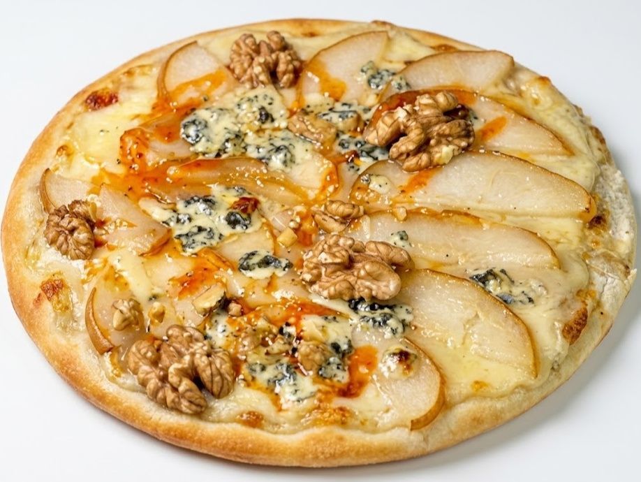 Pizza roquefort + nueces + peras