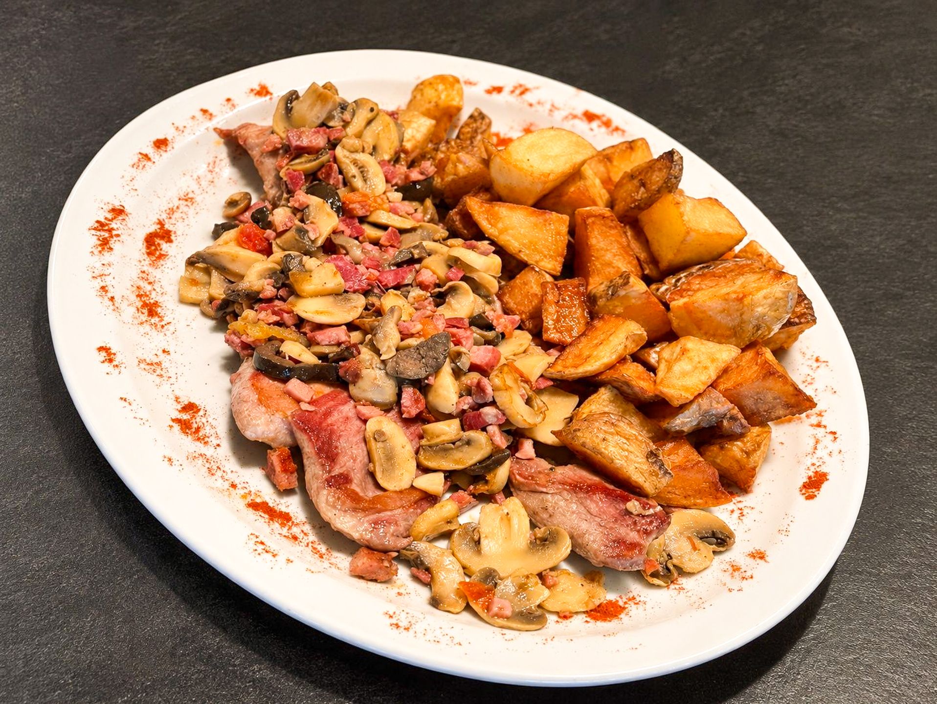 Churrasquito de cerdo + papas