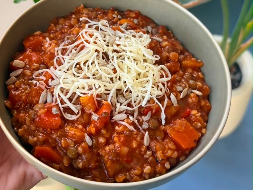 Guisito veggie lentejas y arroz yamani