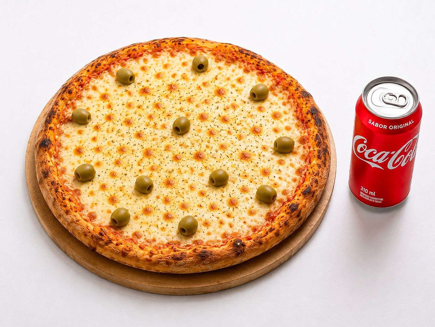 Pizzeta muzzarella + lata coca cola 310ml