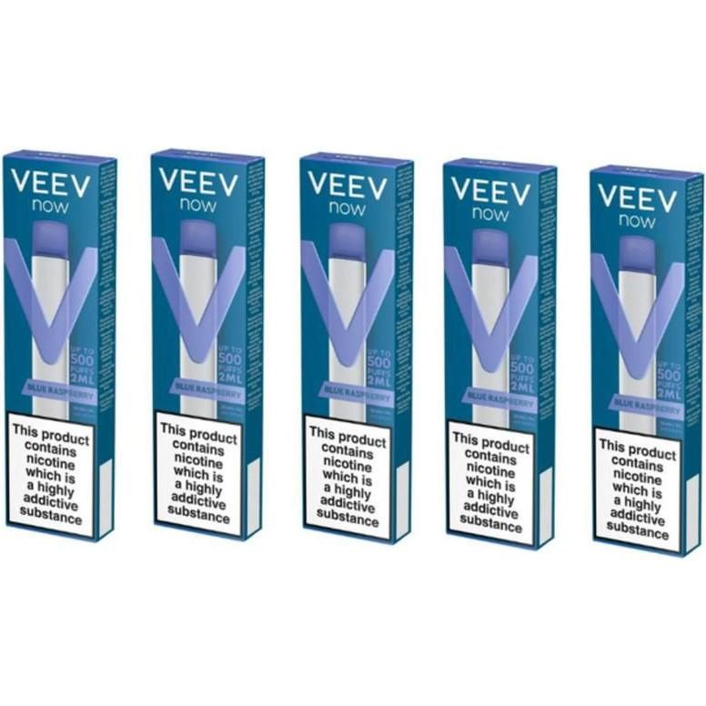 Vaporizador Veev Now Blue Raspberry 500 Puffs 5 Unidades