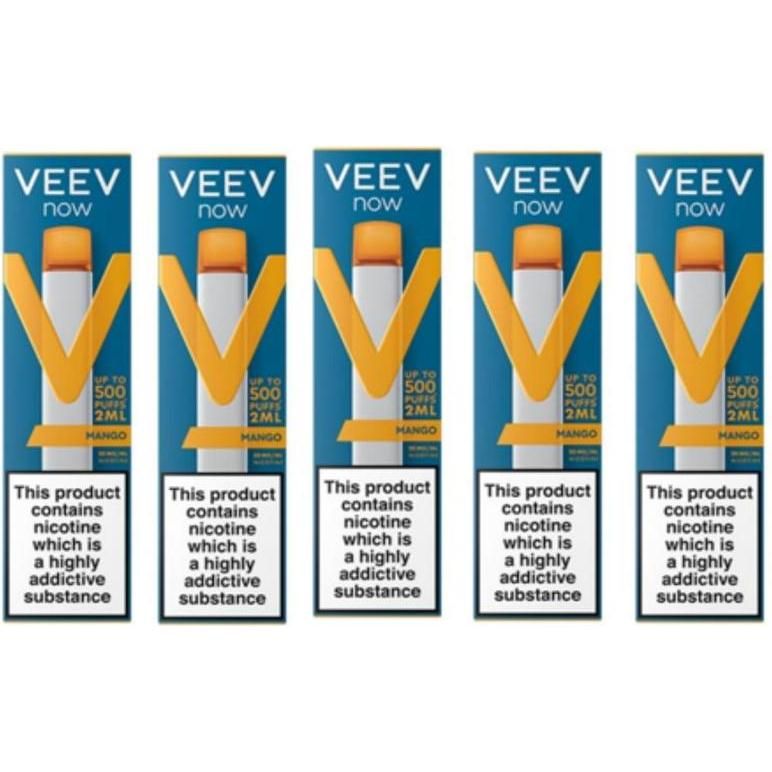 Vaporizador Veev Now Mango 500 Puffs 5 Unidades