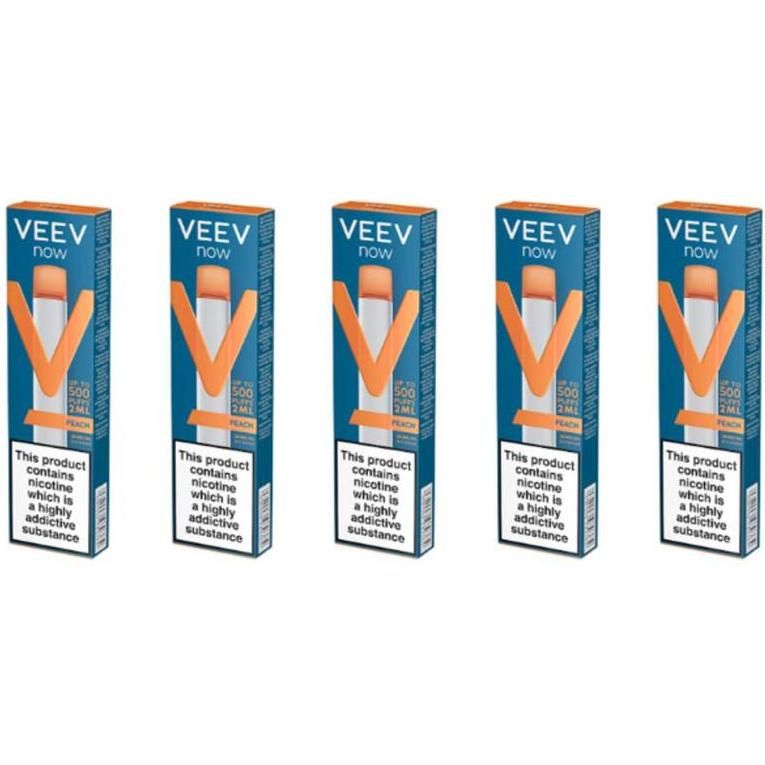Vaporizador Veev Now Peach 500 Puffs 5 Unidades