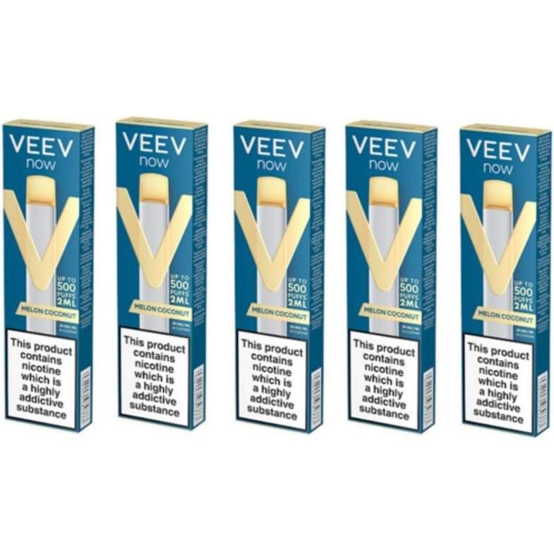Vaporizador Veev Now Melon Coconut 500 Puffs 5 Unidades
