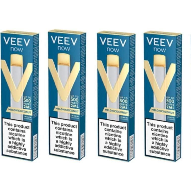Vaporizador Veev Now Melon Coconut 500 Puffs 4 Unidades