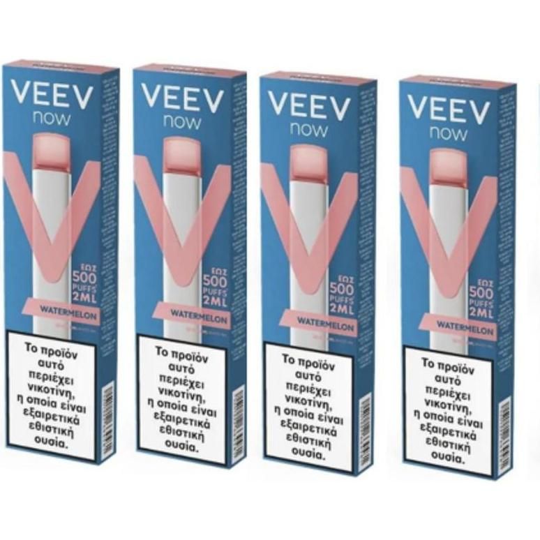 Vaporizador Veev Now Watermelon 500 Puffs 4 Unidades