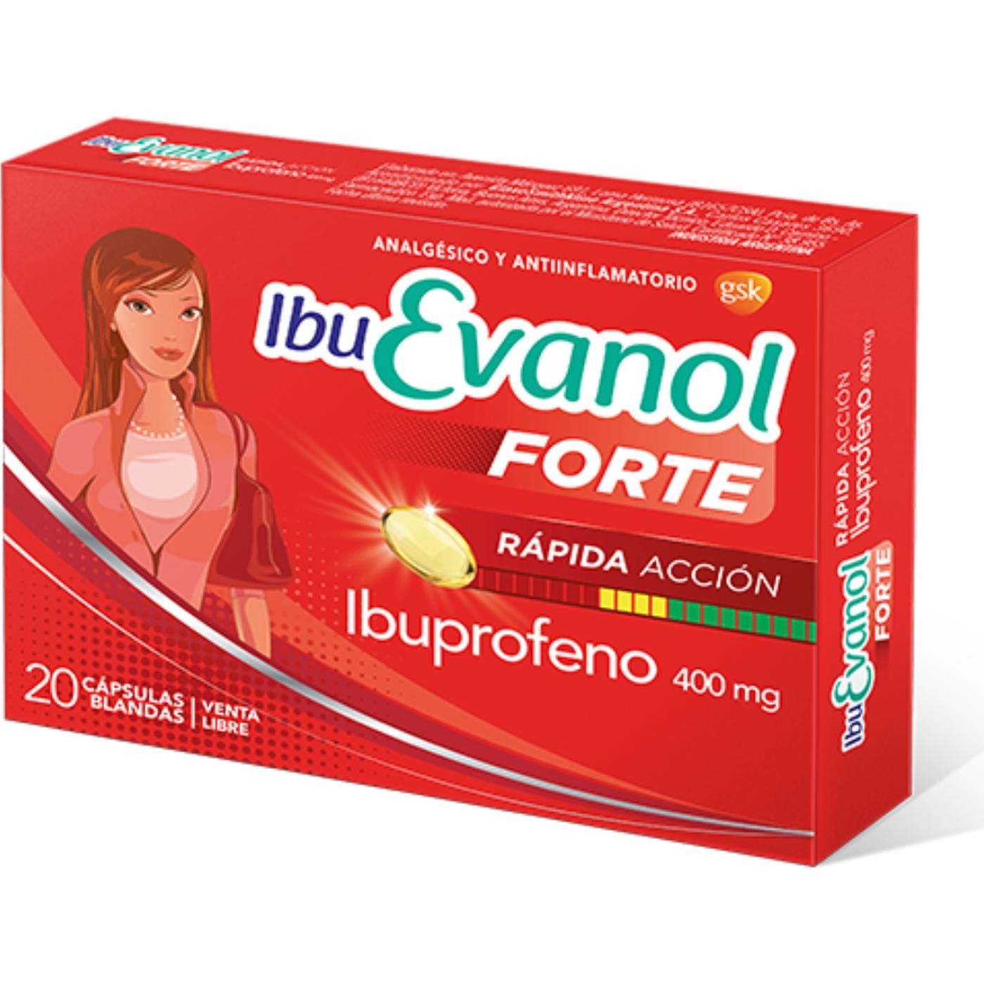 Ibuevanol Forte Rípida Acción (400 mg) 20 Capsulas