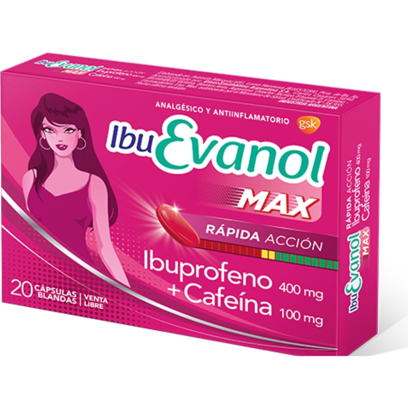 Ibuevanol Max Rípida Acción Cípsulas 20 Unidades