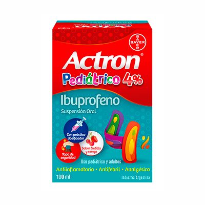 Ibuprofeno Actron Pediatrico 4%, Suspensión Oral X 100 ml