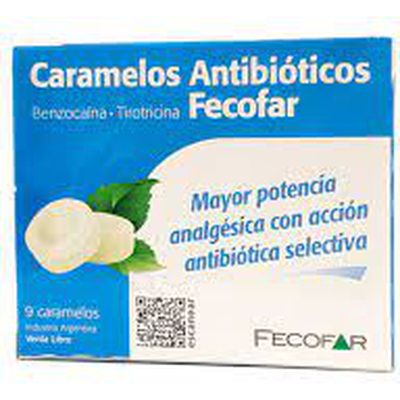 Caramelos Antibioticos Fecofar 9 Unidades