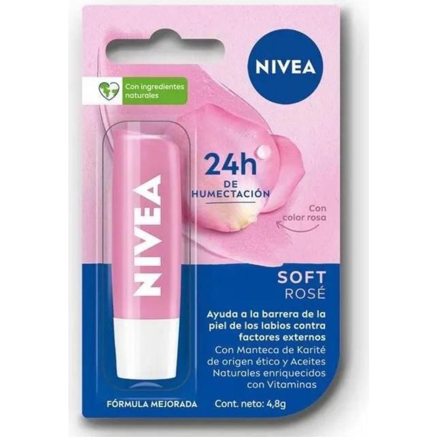 Protector Labial Nivea Humectante Soft Rosé 4.8 g