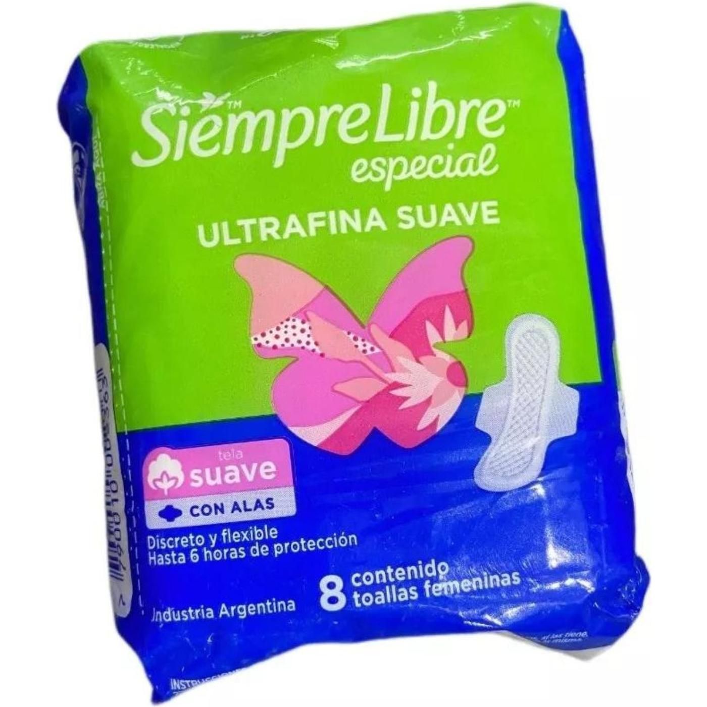 Toallitas Siempre Libre Especial Ultrafina Con Alas 8 Unidades