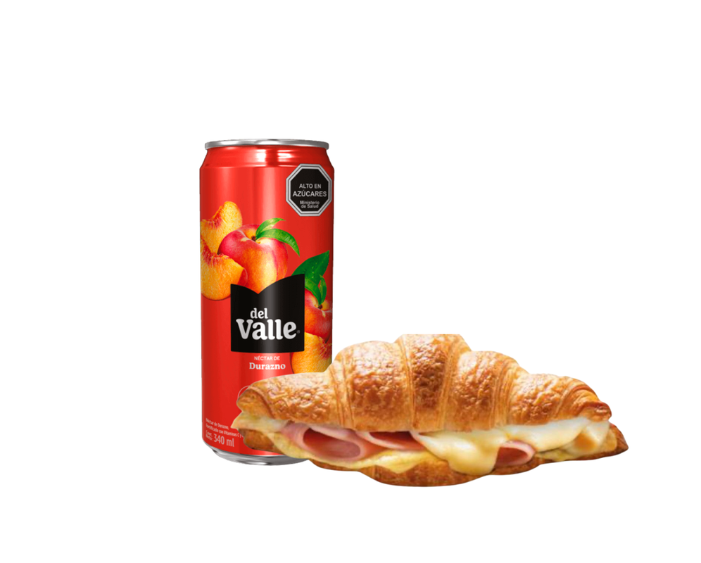 Croissant Jamon Queso + Andina Del Valle Durazno 340Ml