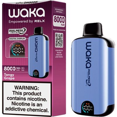 Vape Waka Dual Mesh Tangy Grape 8000 Puffs 1 Unidad